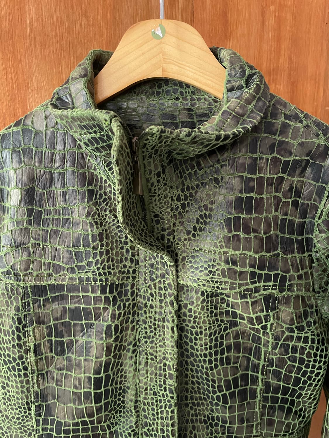 Dip green crocodile leather jacket 상품이미지6