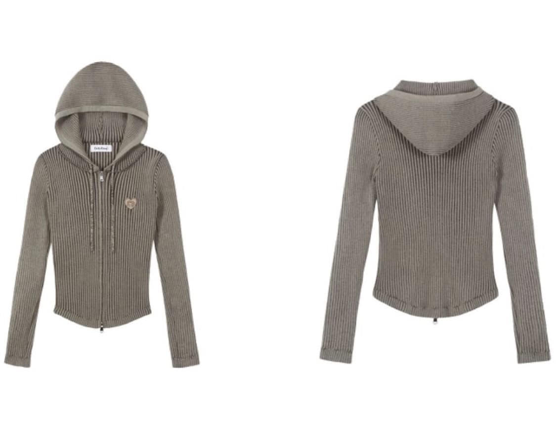 베티붑 X 얼킨 캔버스 투웨이 니트 후드 집업 상품이미지10