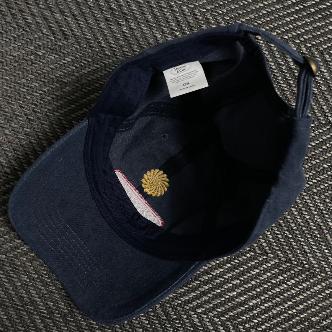 블랙 휴먼앤캣 빅로고 스톤 워시드 네이비 볼캡y 4863 상품이미지4