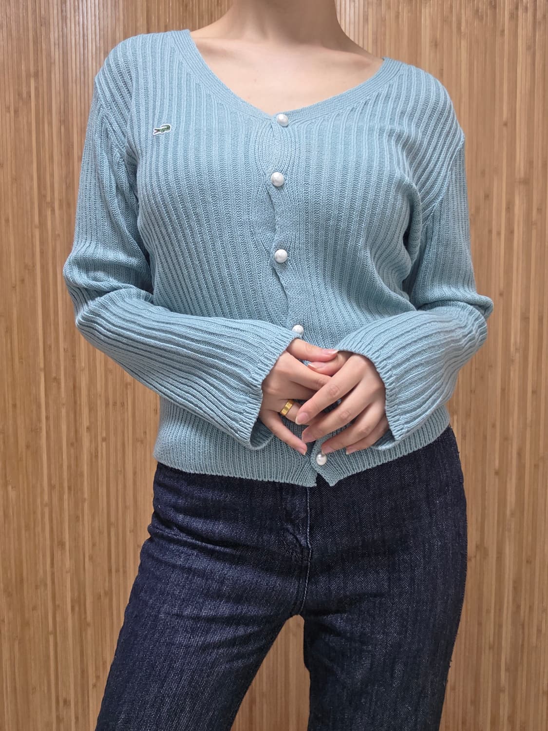 Lacoste / 진주버튼 민트 가디건 상품이미지6