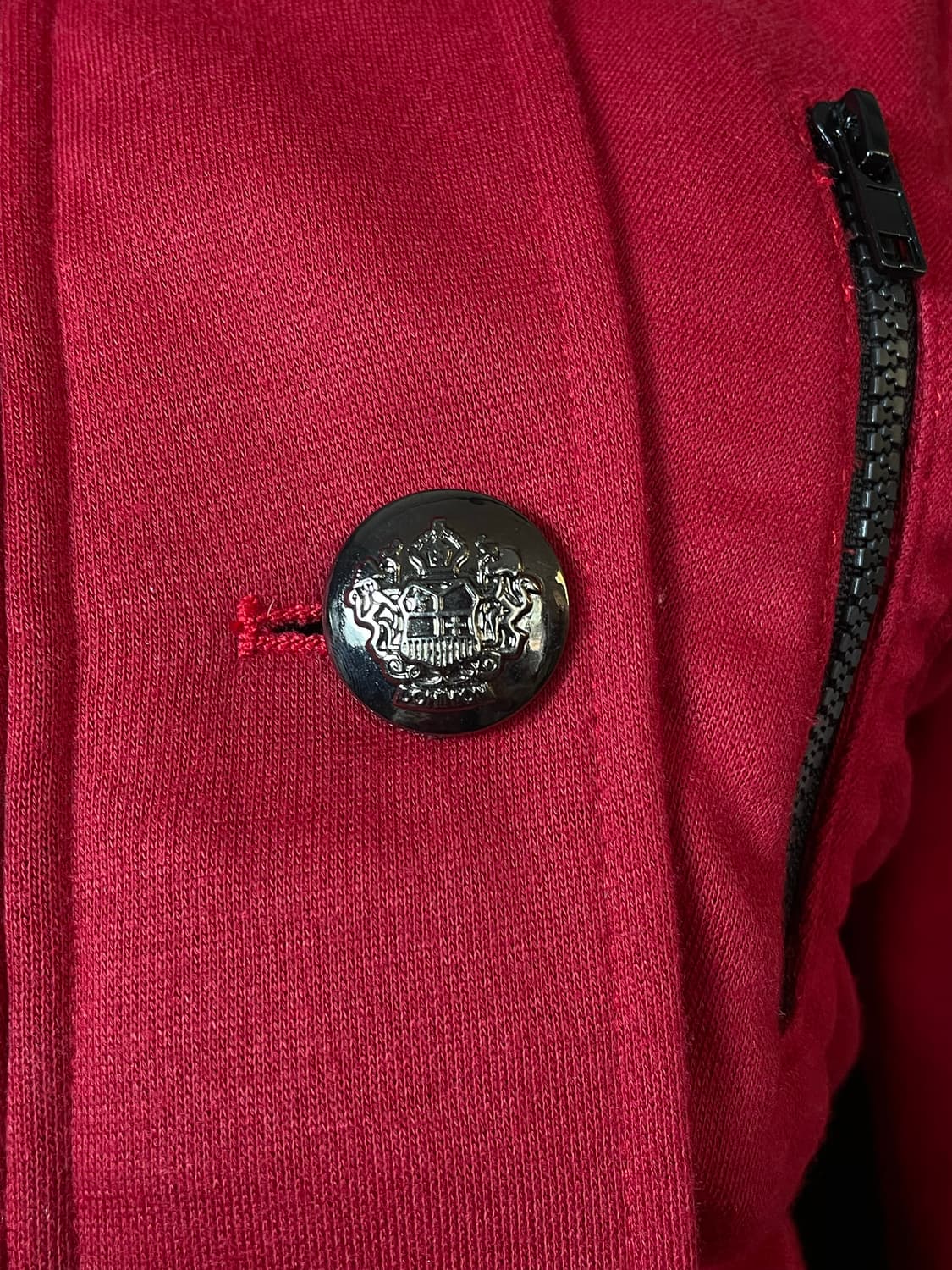 JPN 펑크 골드버튼 금장 레드 후드 셔링 자켓 상품이미지6