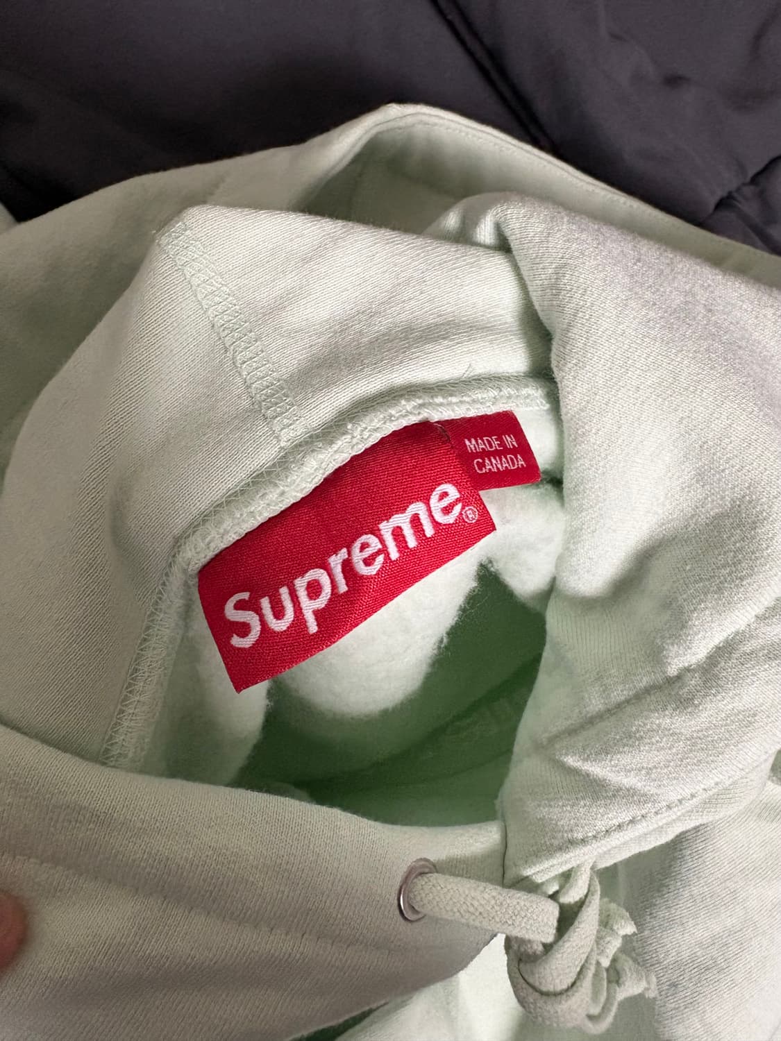 [새상품/ L] 슈프림 박스로고 후드 스웨트셔츠 라이트 그린 - 23FW 상품이미지3