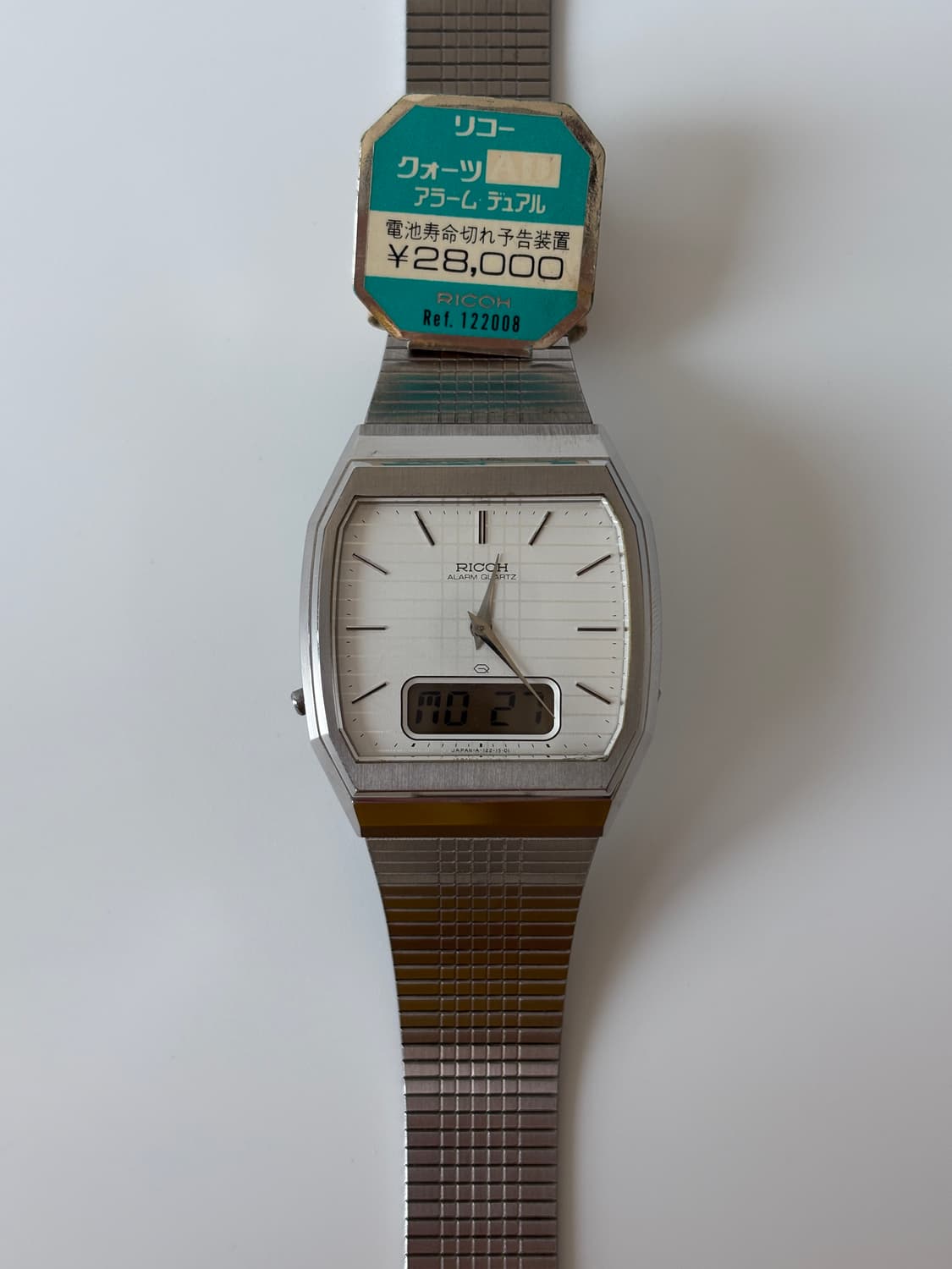 리코 1980년대 실버 스퀘어 리쿼츠 아나디지 남성 데드스탁 상품이미지2