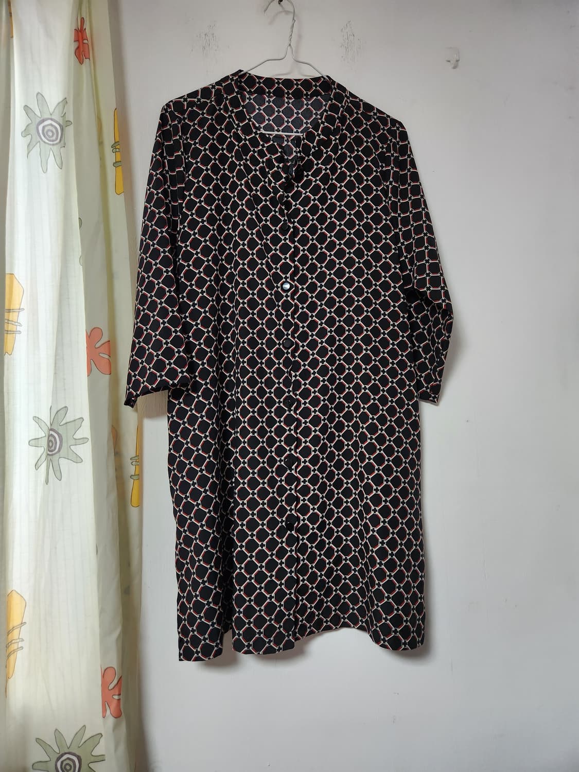 앤디앤카렌 패턴 블랙 롱 셔츠 원피스 F 상품이미지1