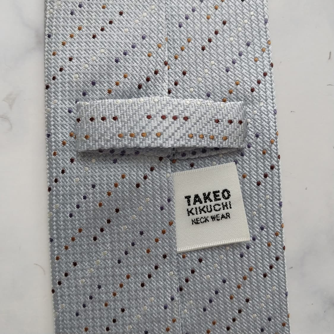 타케오 키쿠치 실크 도트 패턴 넥타이 8.6cm A+등급 K1766 상품이미지9