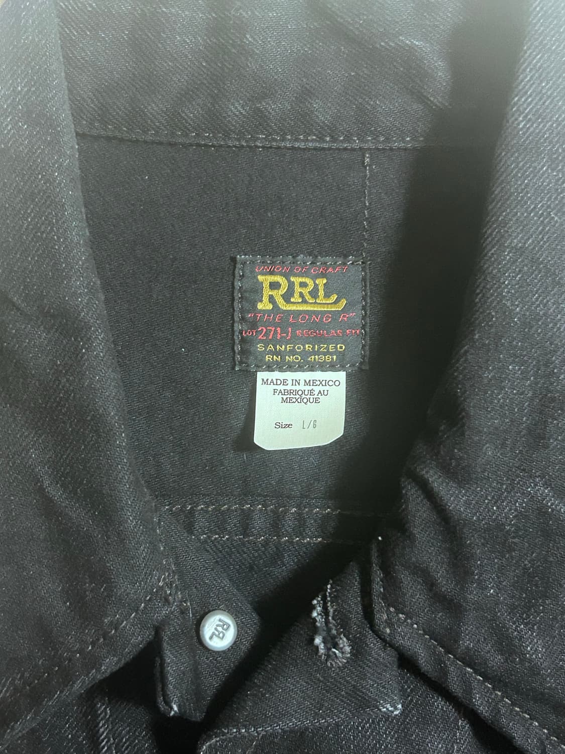 RRL LOT 271 흑청 블랙 데님 자켓 L 상품이미지2