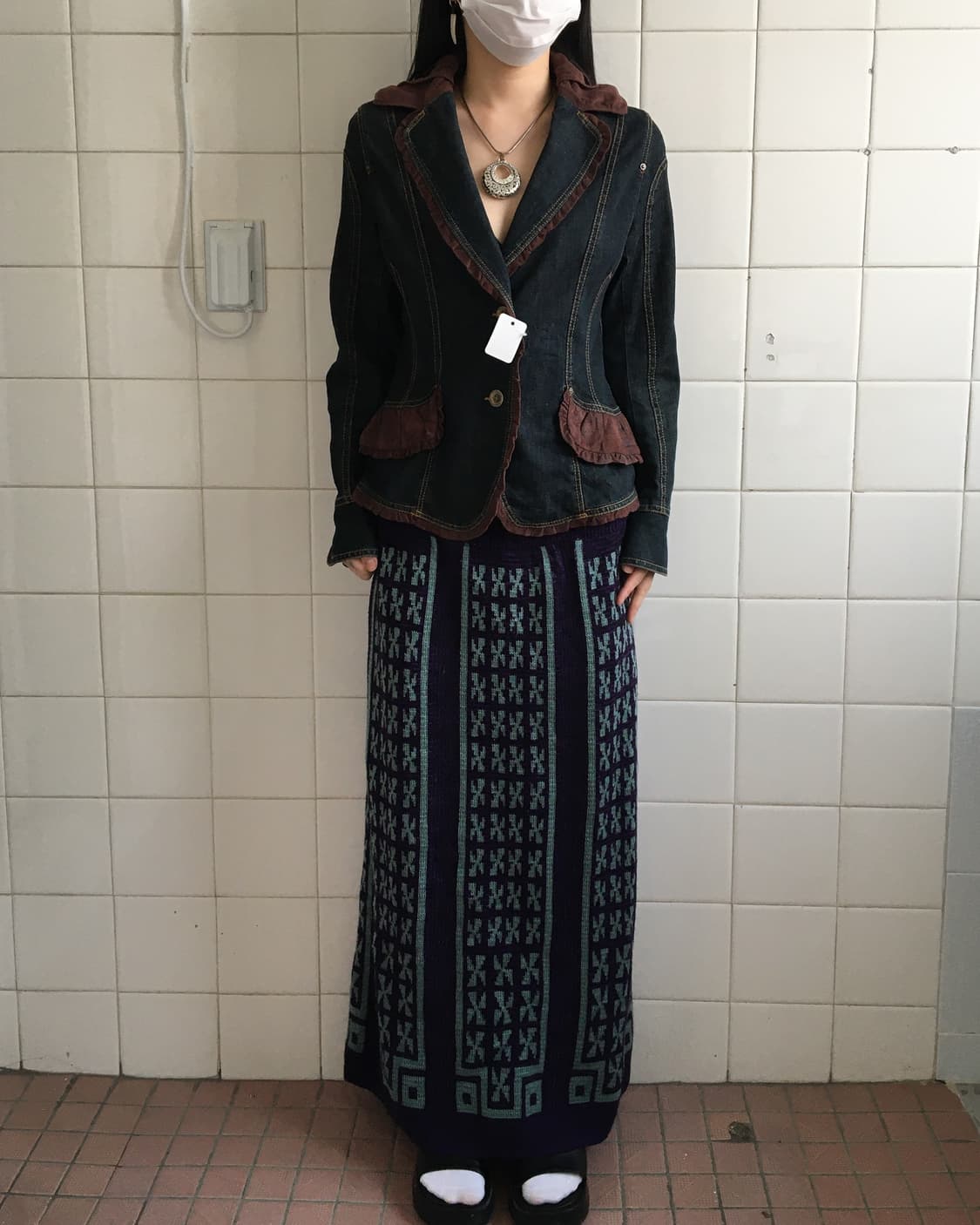 Pattern knit skirt 상품이미지3