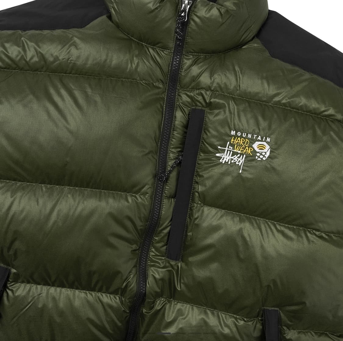 S) 스투시 마운틴하드웨어 서브제로 다운 자켓 다크 아미 그린 카키 패딩 상품이미지3