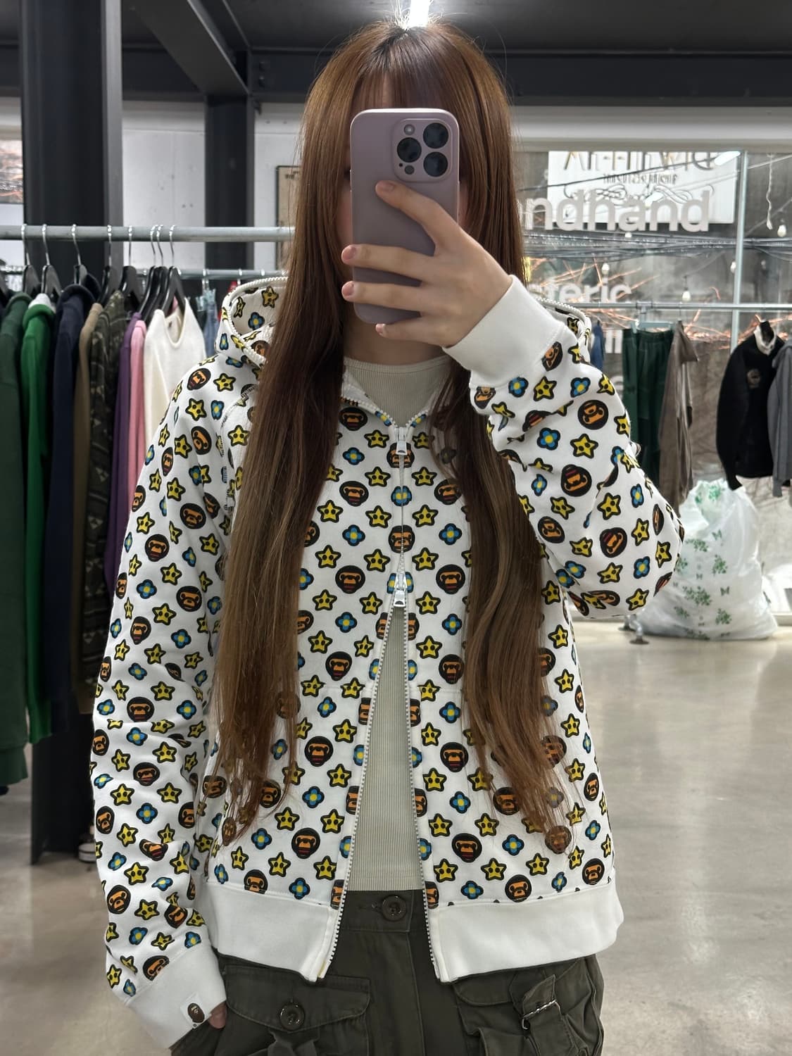 베이프 마일로 모노그램 풀 후드집업 상품이미지4