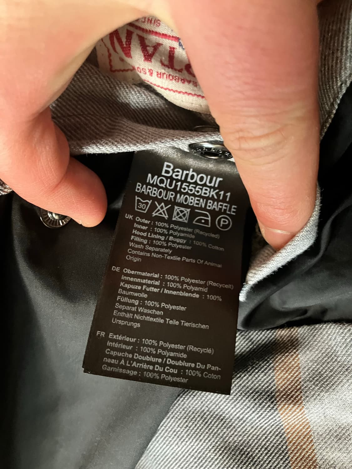 바버 퀼팅 후드 점퍼 xl 상품이미지5