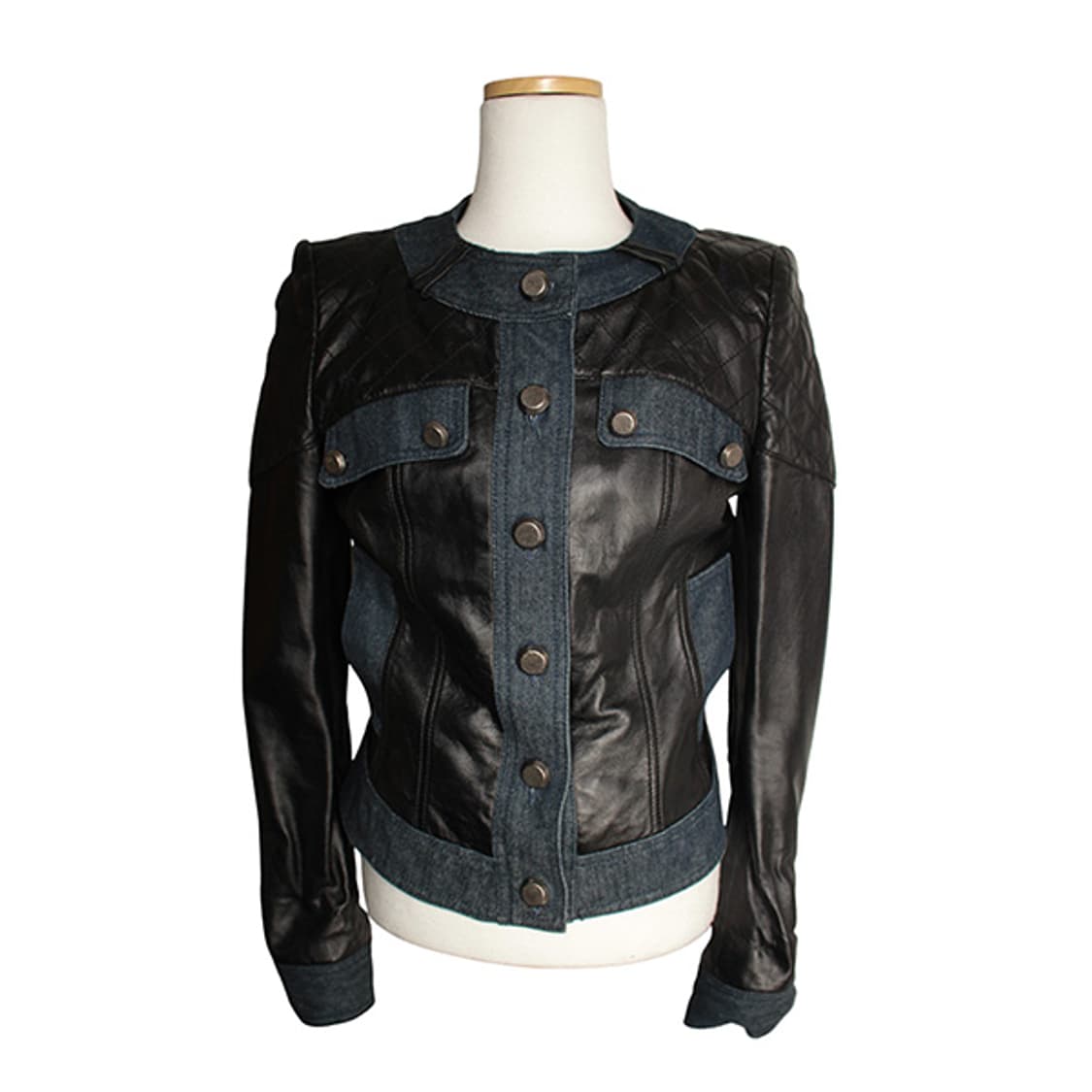 제시뉴욕 블랙 램스킨 데님 트림 자켓 44, 55 상품이미지1