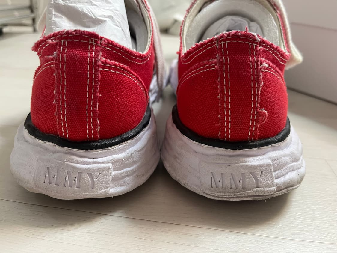 메종 미하라 야스히로 피터슨23 OG 솔 캔버스 로우탑 스니커즈 레드 상품이미지5