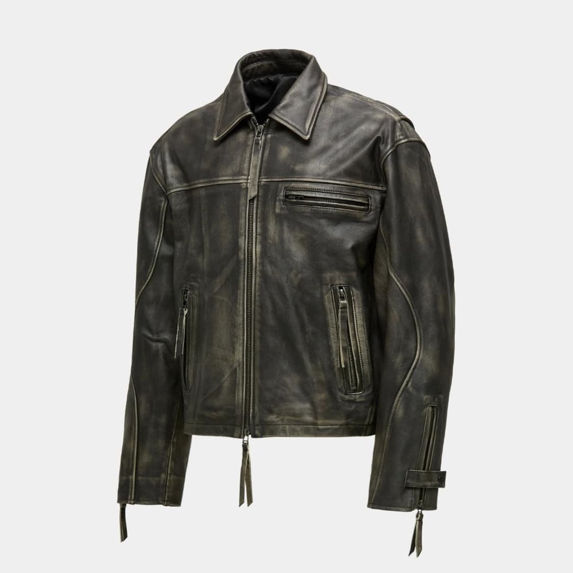 23FW 쿠어 디스트레스드 라이더 레더 자켓 상품이미지1