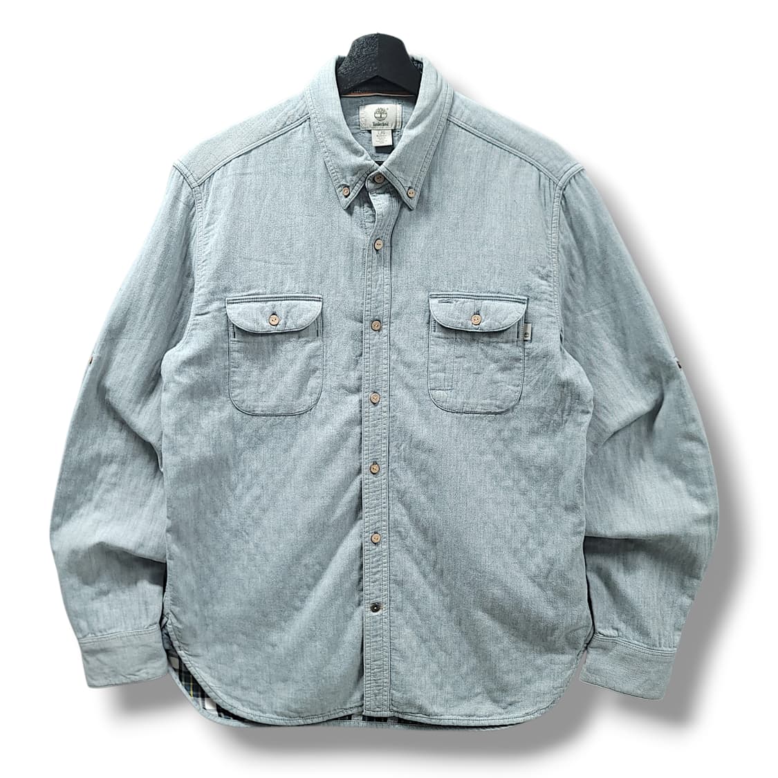 [L] 팀버랜드 라이트블루 샴브레이 롤업 긴팔셔츠 상품이미지1