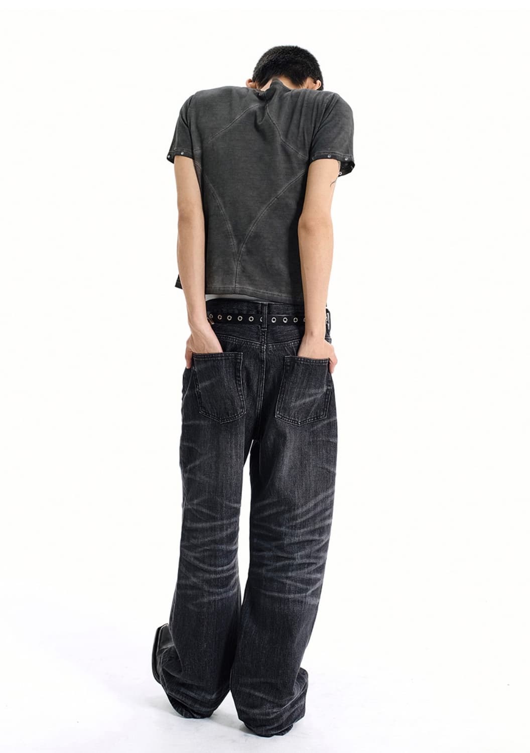 Pearl Stud Washed T-shirt black 상품이미지2