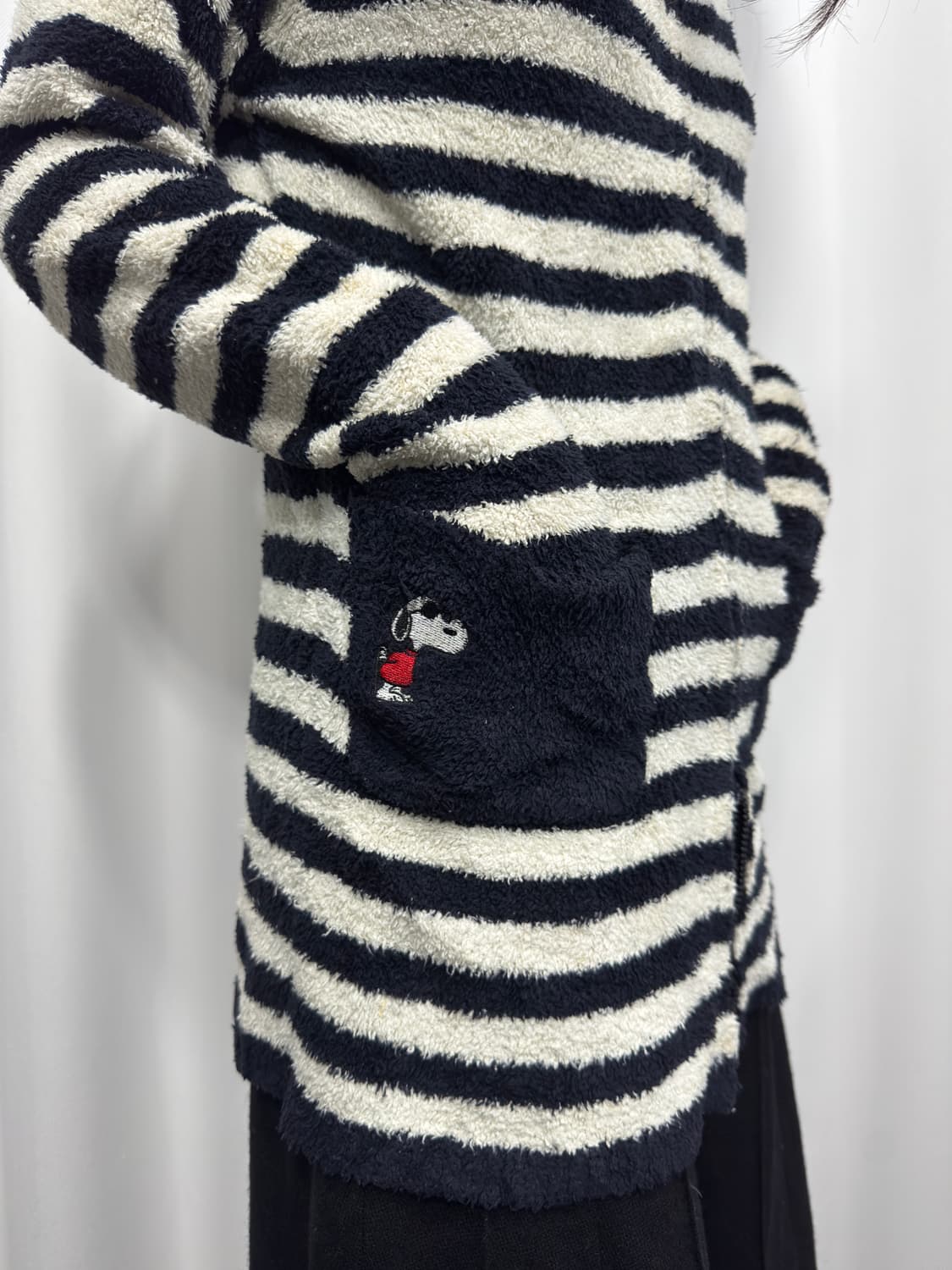 peanuts snoopy stripe fleece hood zipup 상품이미지3