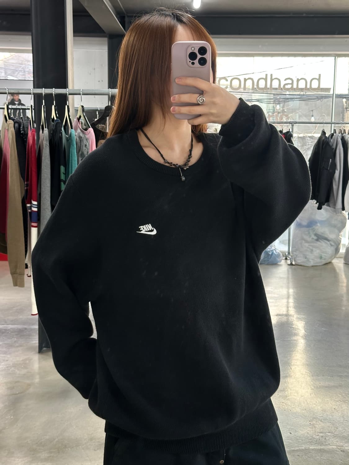 나이키 스우시 와이드 코튼니트 상품이미지1