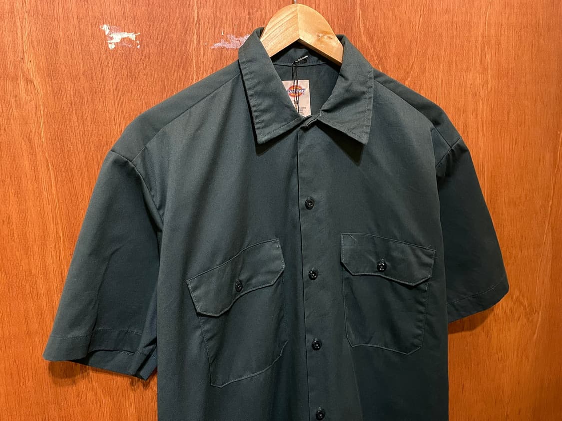(M) Dickies 디키즈 반팔 워크 셔츠 그린 상품이미지4