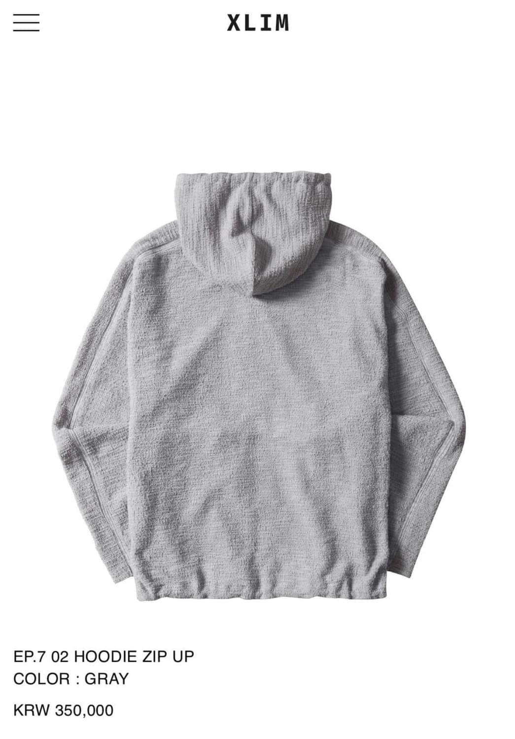 엑슬림 EP.7 HOODIE ZIP UP . Size L 상품이미지2