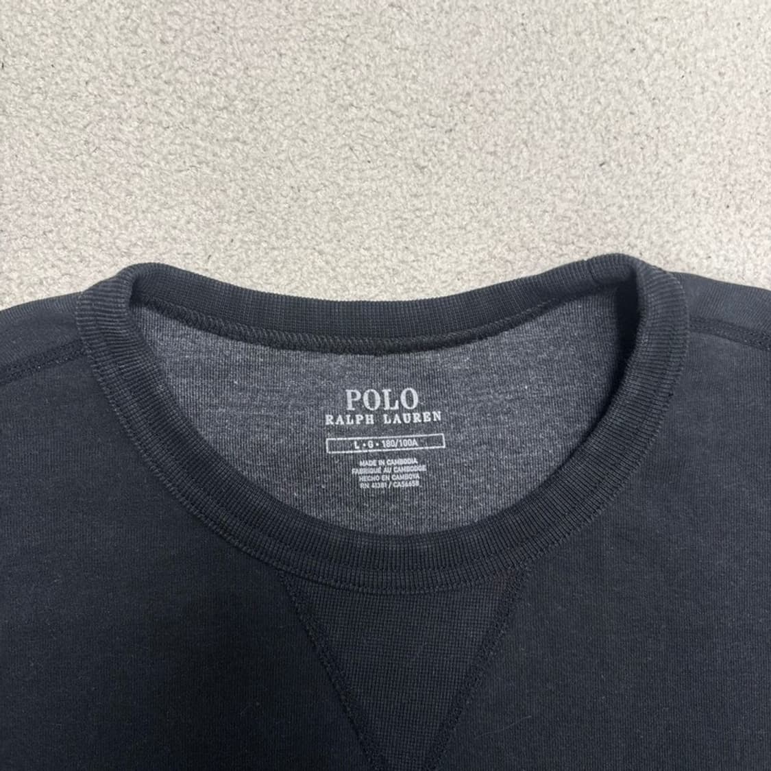 폴로랄프로렌 크루넥 맨투맨 블랙 L 상품이미지5
