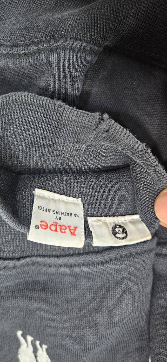 AAPE 에이프 유니버스 기모 후드티 블랙 S 상품이미지5