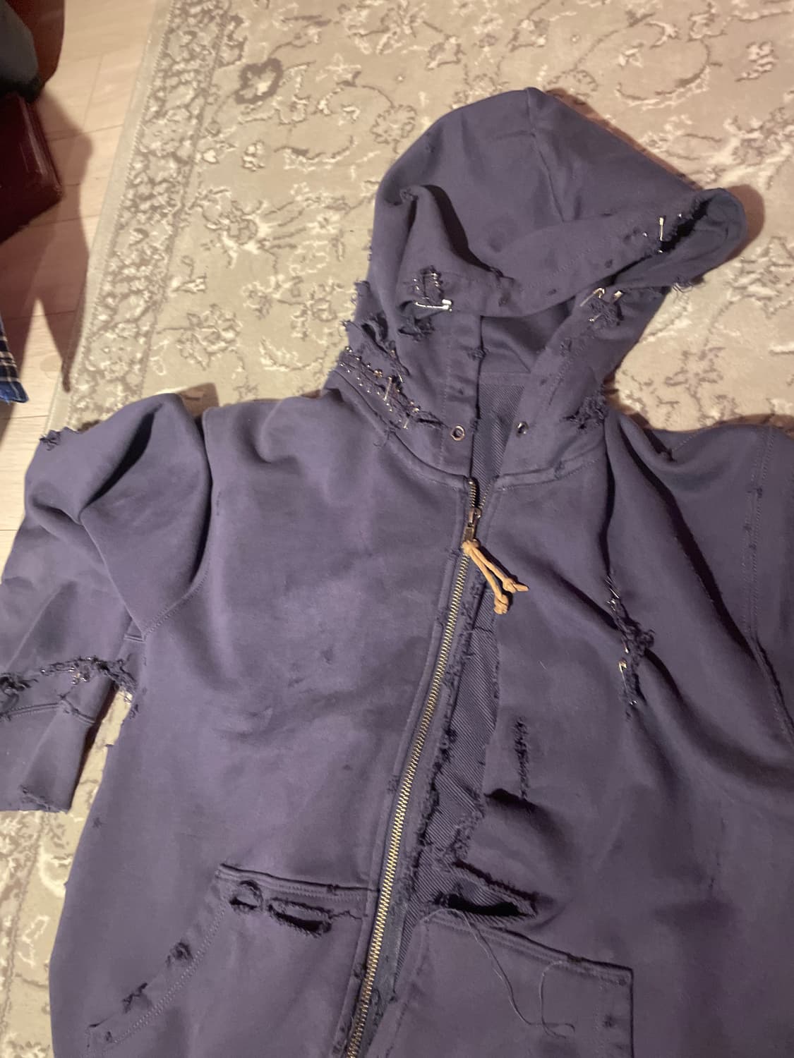 유니클로 후드집업 데미징 커스텀 상품이미지2