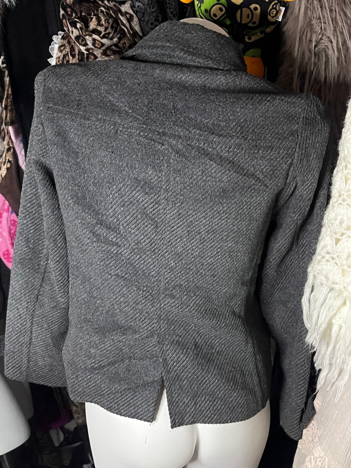 y2k 핀터깔 공겜여주 무채색 모리 숏코트 상품이미지2