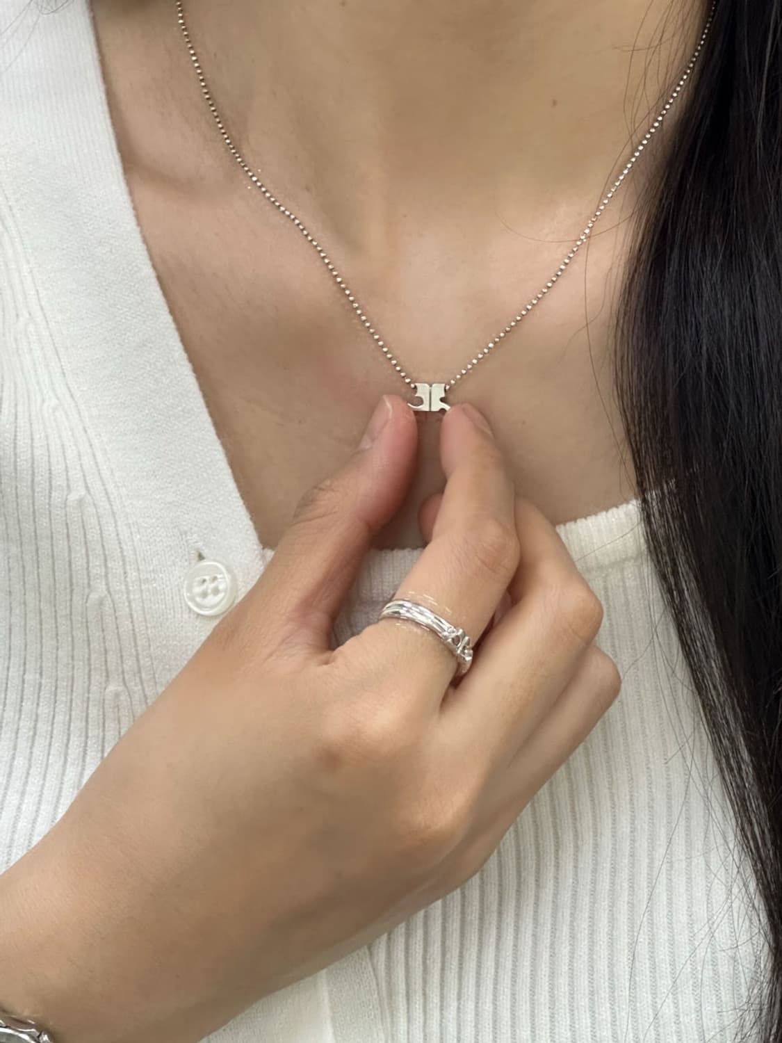 courreges / 꾸레쥬 로고 실버950 목걸이 상품이미지10