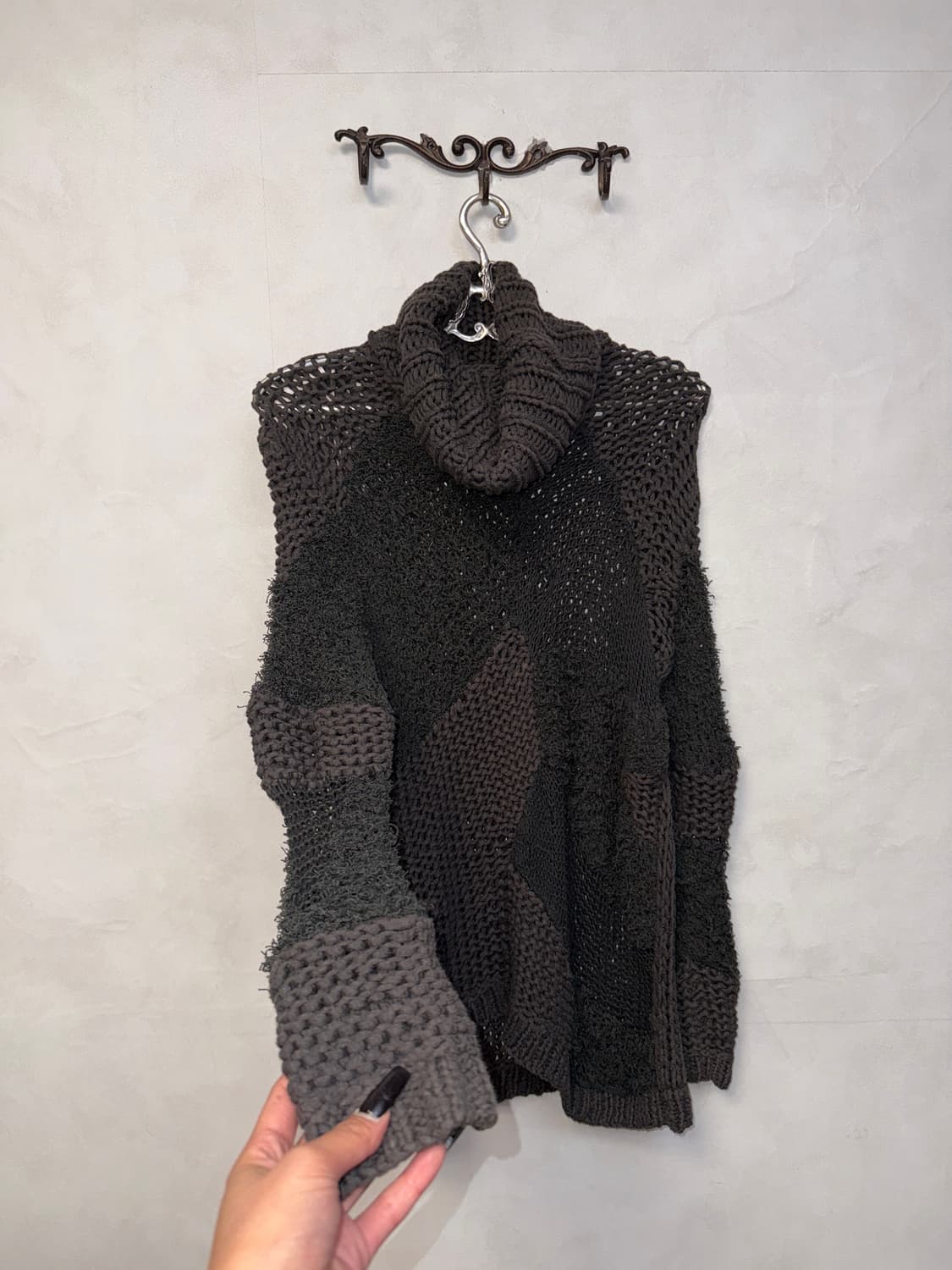 DIESEL ash khaki grunge turtle neck knit 상품이미지3