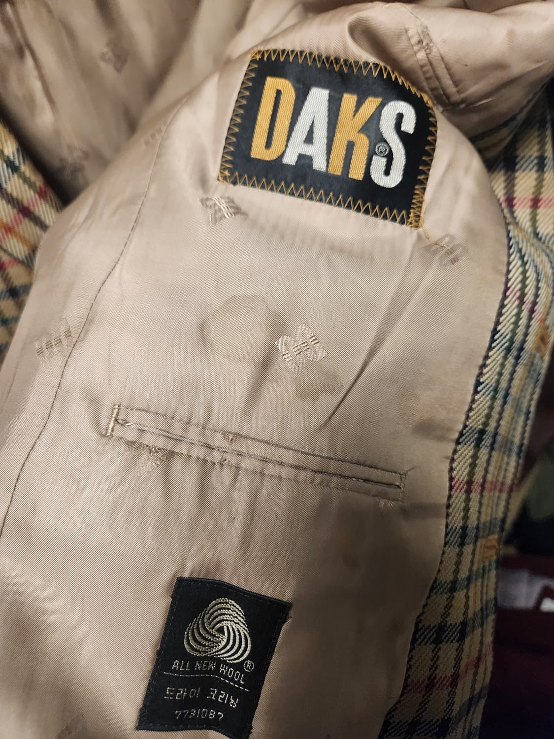 닥스 빈티지 체크 모 블레이져 M정도 상품이미지3