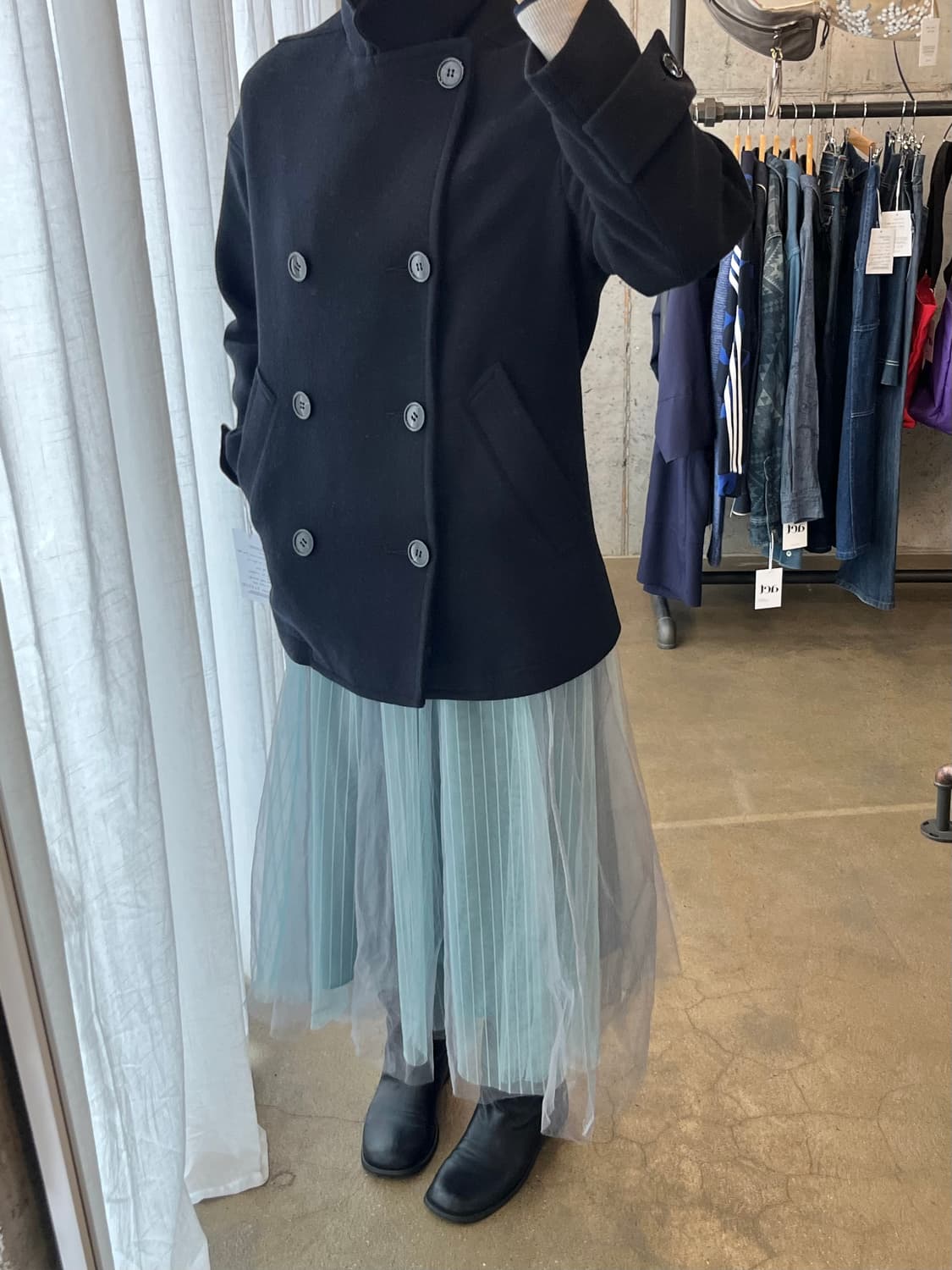 ZUCCA 피코트 네이비 상품이미지3