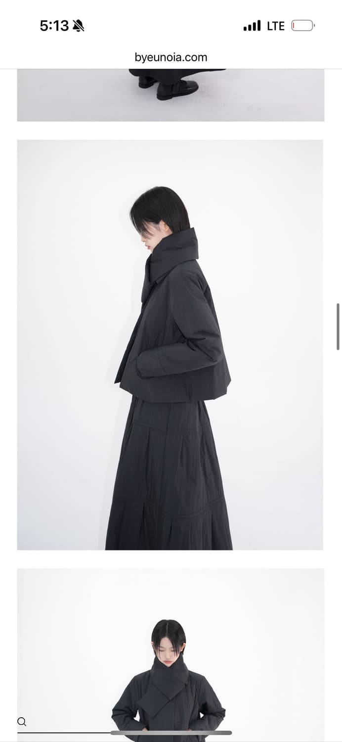 유노이아 릴리 패딩 스커트 블랙m 상품이미지5