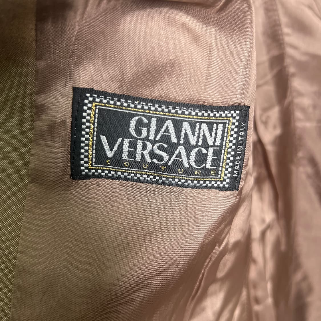 지아니 베르사체 꾸뛰르 브라운 실크 새틴 블레이저 자켓 상품이미지3