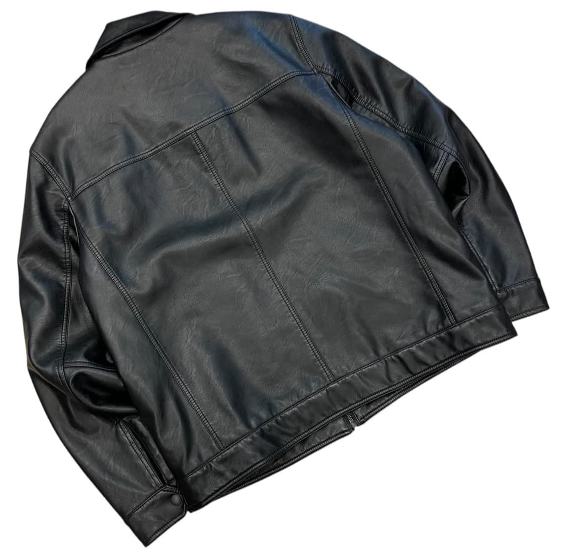 [L] 23FW 타미힐피거 싱글레더 가죽 자켓 블랙 상품이미지2