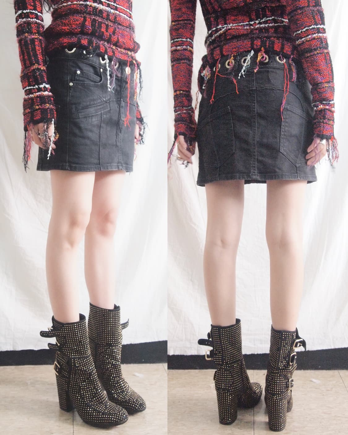 발망 아일렛 바이커 데님 쇼트 미니스커트 상품이미지1