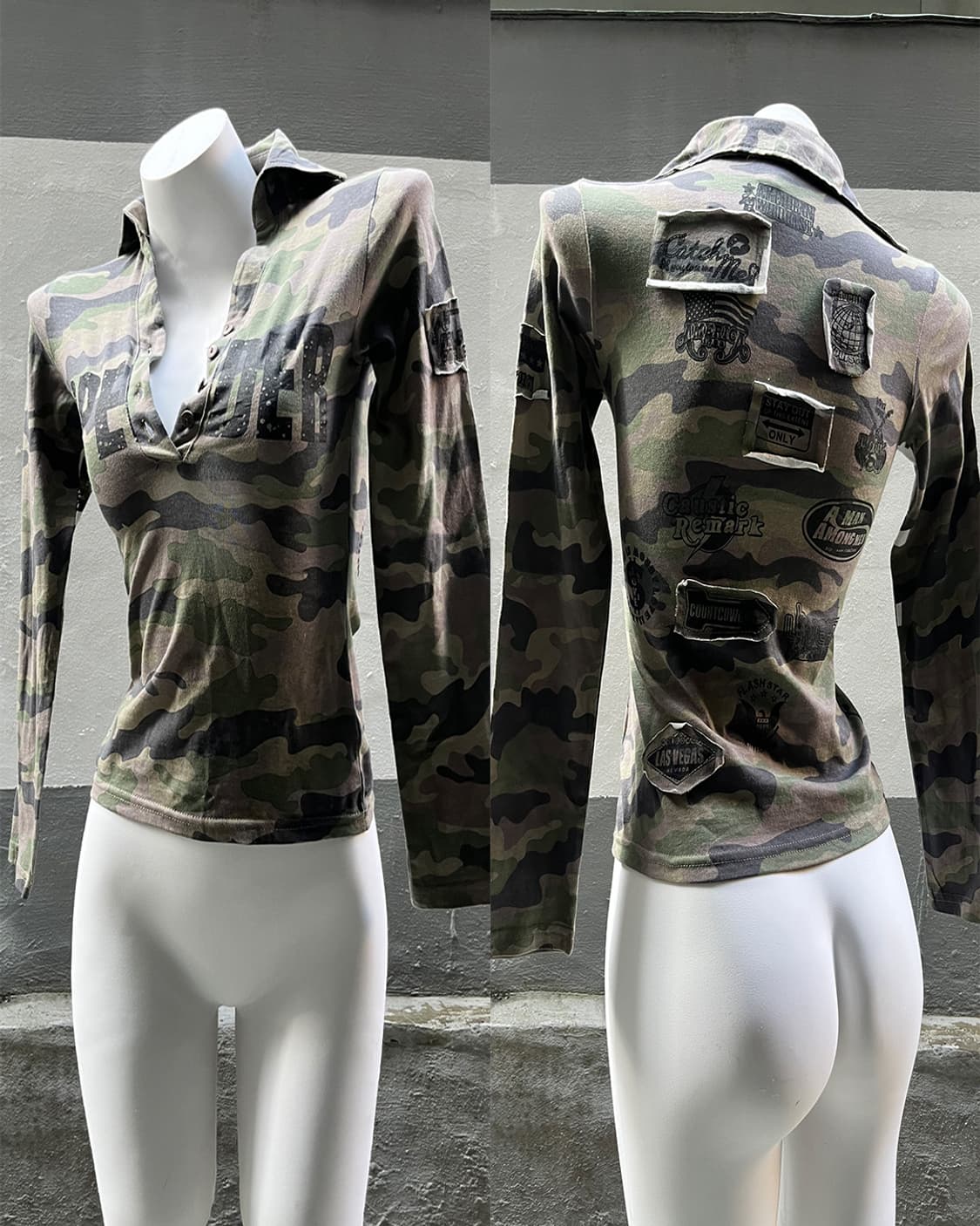 Camo Patch Detail Long Sleeve 상품이미지1