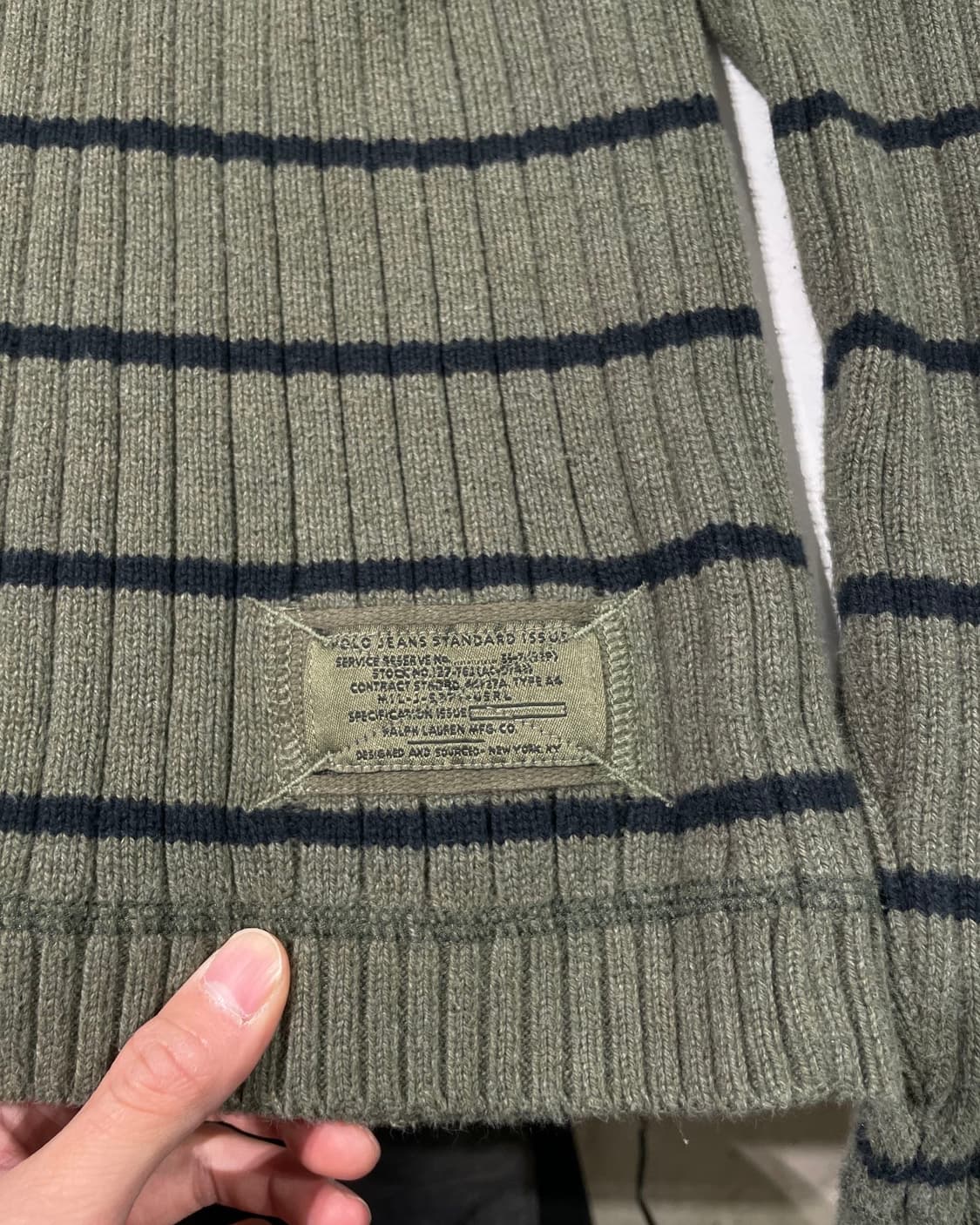 폴로 진스 카키 스트라이프 크루넥 니트 상품이미지9