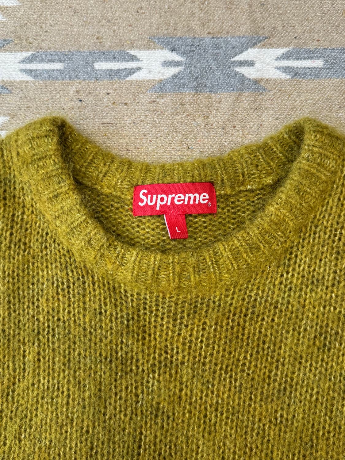 [L] 슈프림 모헤어 스웨터 에시드 그린 - 22FW 상품이미지2
