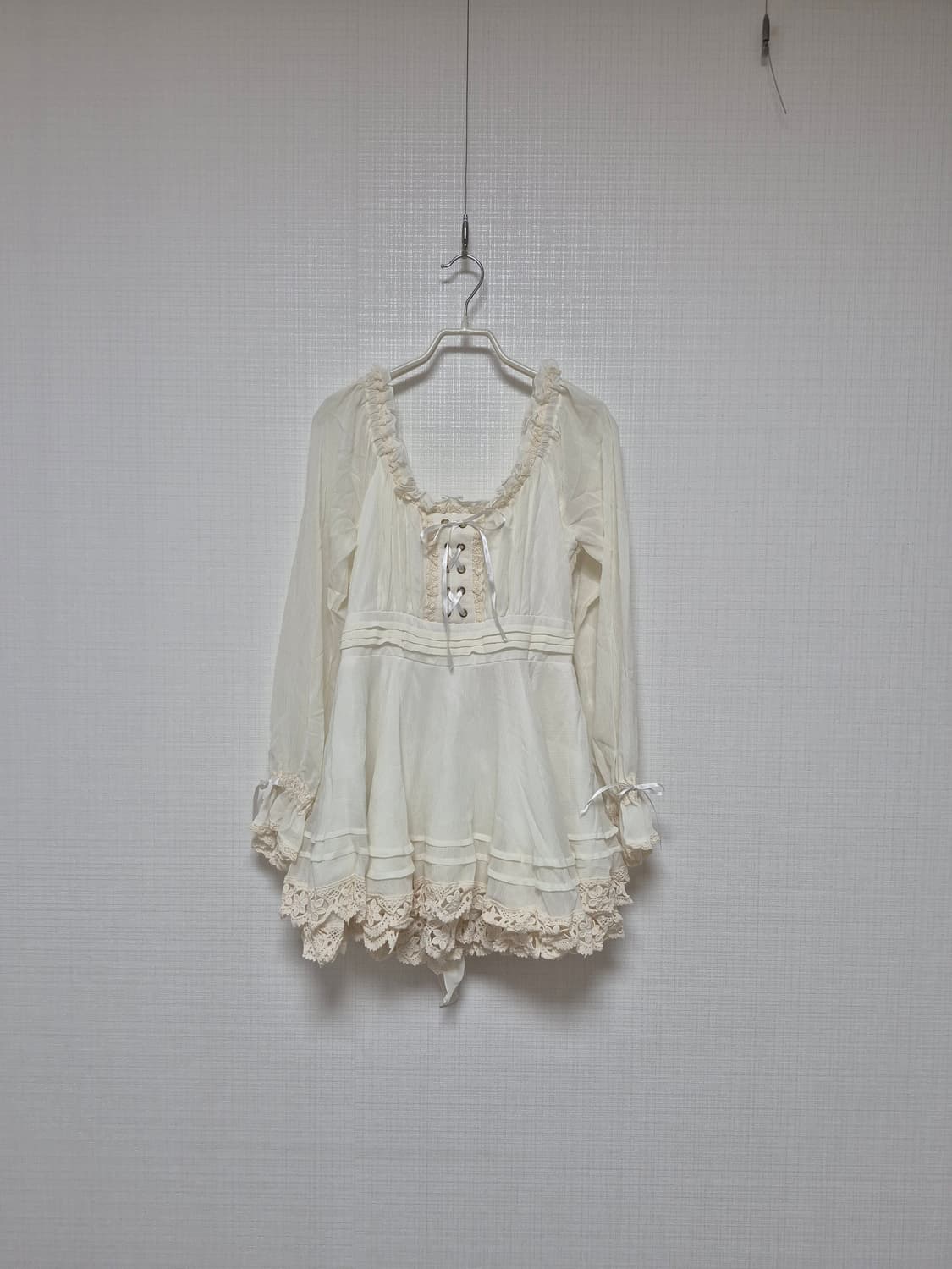 리즈리사 샘플 초고전템 럭셔리 히메갸루 원피스 아이보리 상품이미지3