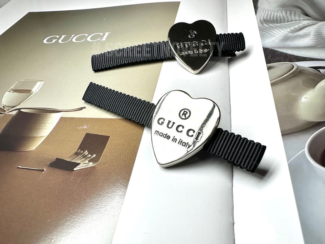 구찌 빈티지 헤어핀 실버 상품이미지4