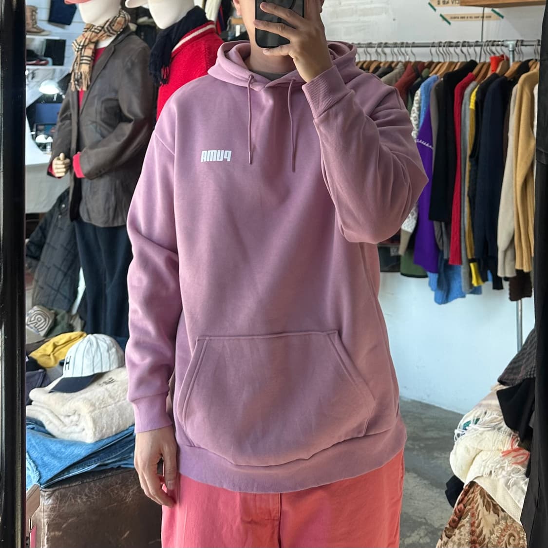 (착용컷) PUMA 후드 티셔츠 (남성용 100) 상품이미지3