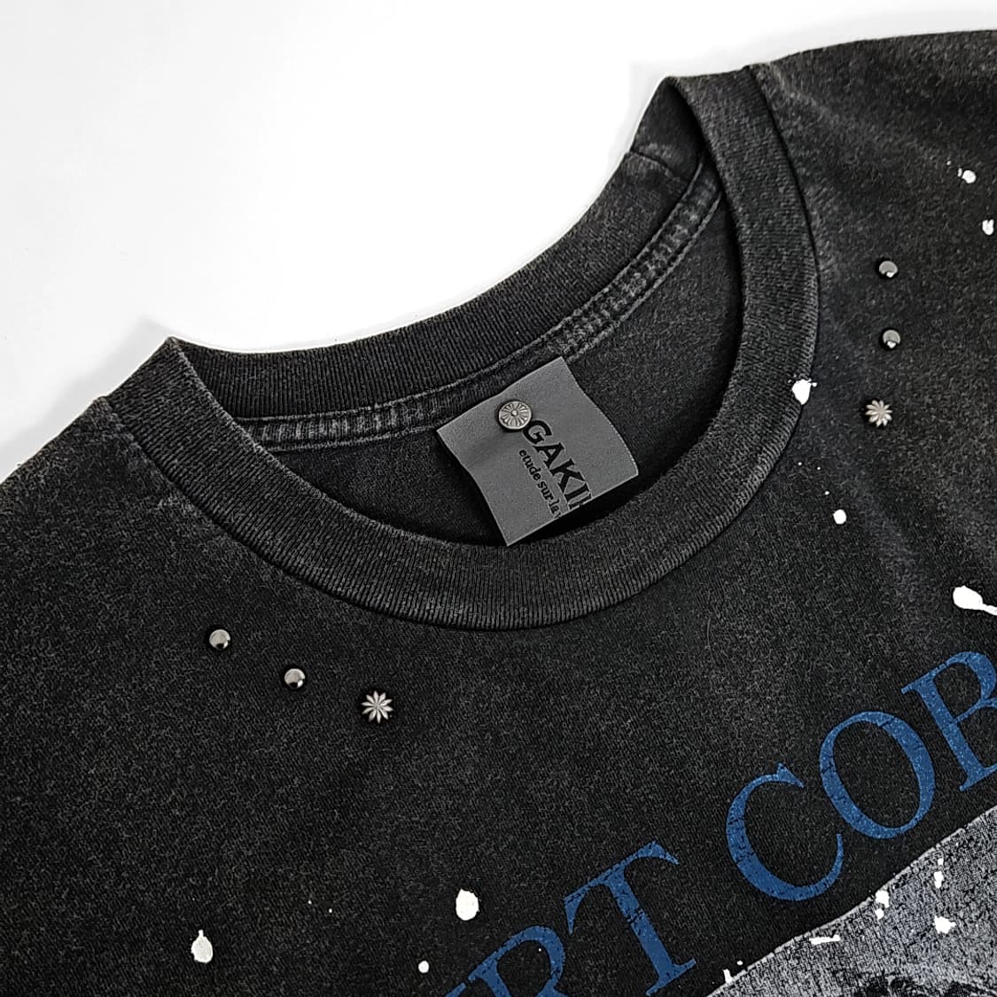 Kurt 코베인 펑크 페인팅 티셔츠 (dark gray) 상품이미지3