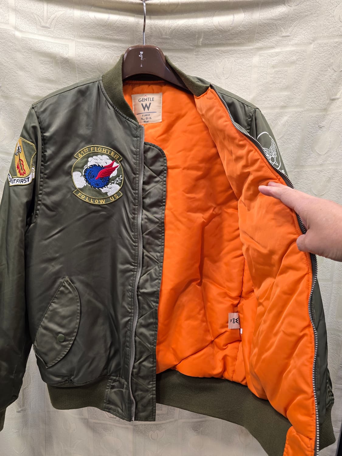 젠틀 ma-1 항공 점퍼 패딩점퍼 카키색 100 상품이미지7