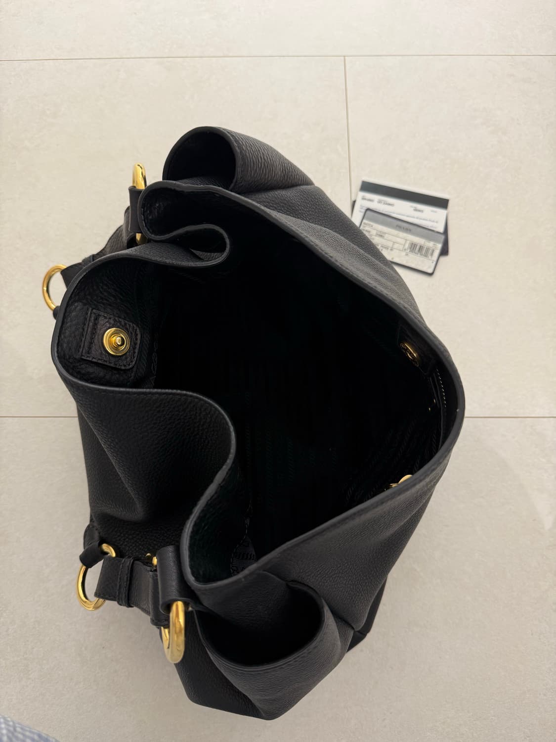 프라다 비텔로 다이노 호보 숄더백 블랙 상품이미지7