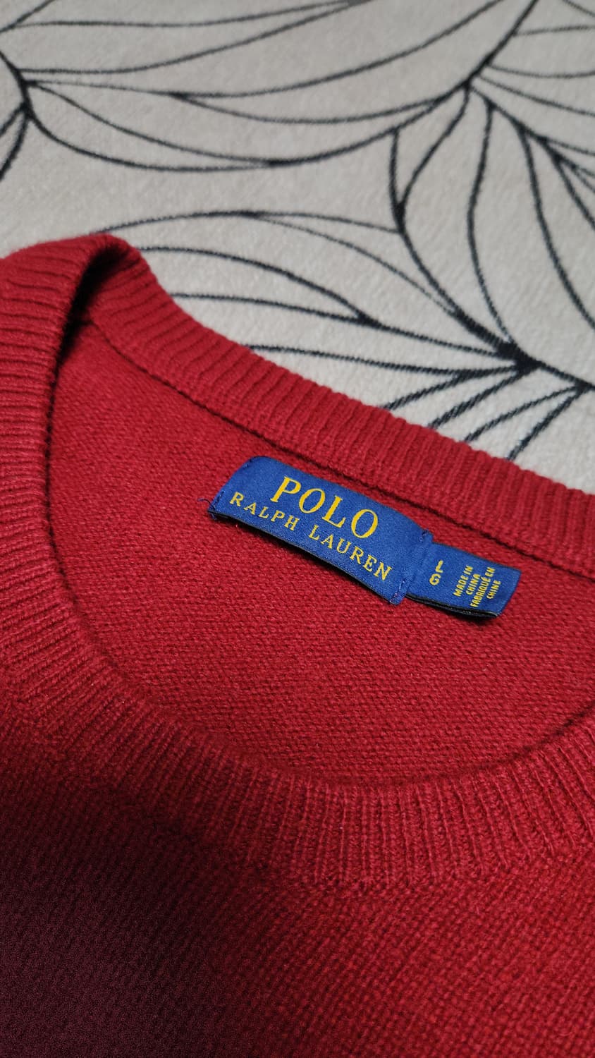 폴로 랄프로렌 신형 메리노울100 레드 컬러 라운드넥 니트 상품이미지3