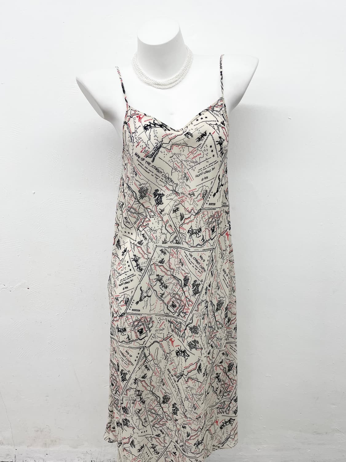 패턴 시어 레이어드 슬립 상품이미지1