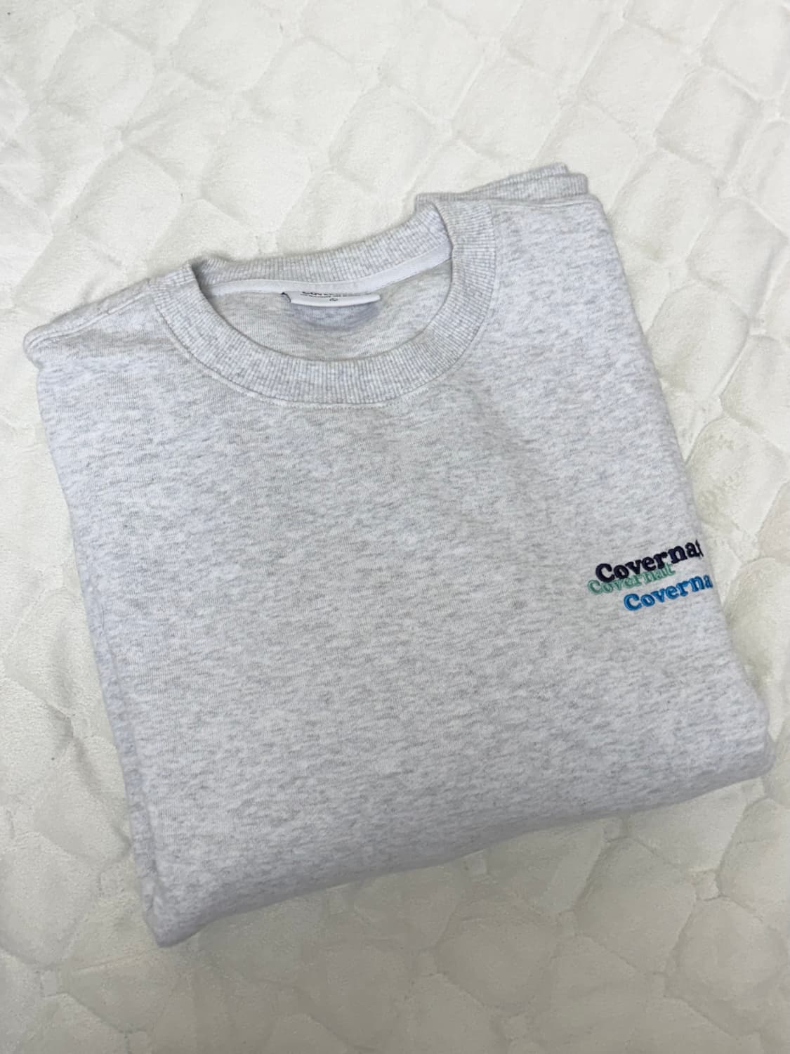 커버낫 기모 멀티 로고 맨투맨 헤더 그레이 L 상품이미지4