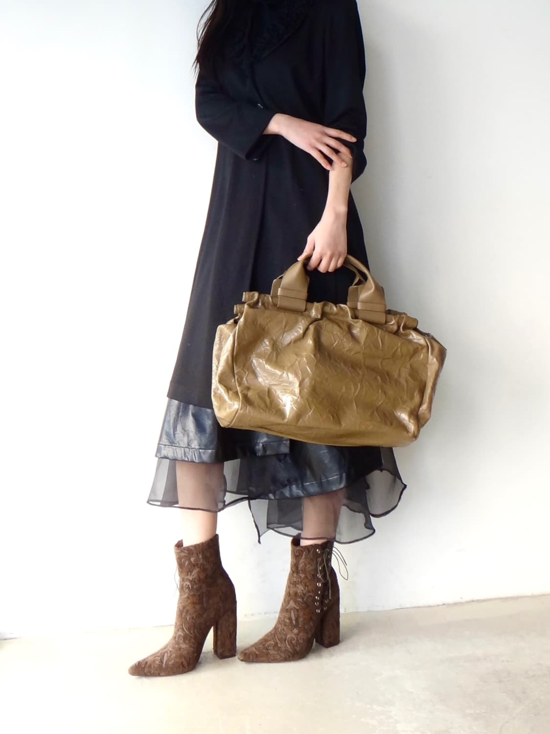 Rose neck detail jacket / black 상품이미지8