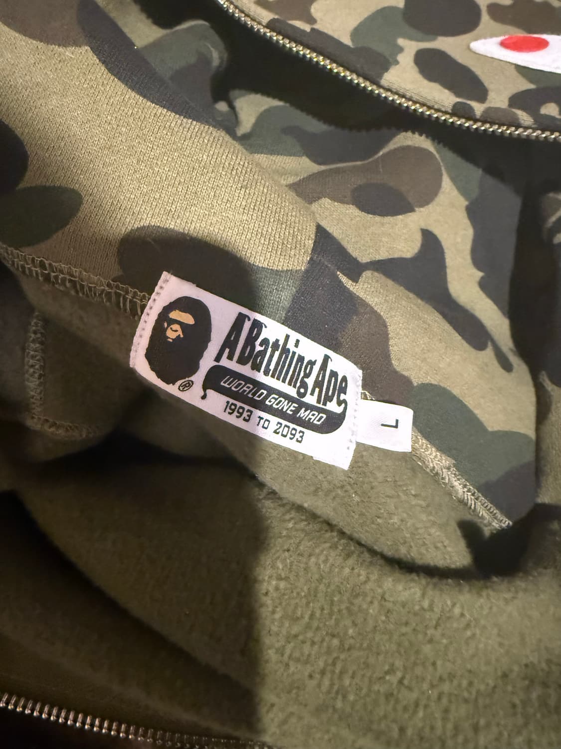 Bape 베이프 녹계 후드집업 L 상품이미지2