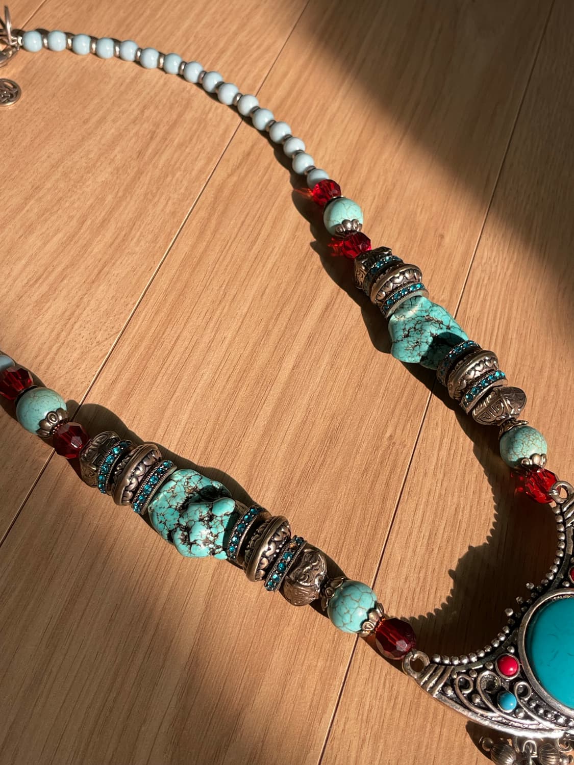 Vintage Blue turquoise antique necklace 상품이미지2